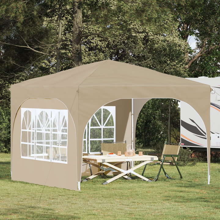 Pop-up Festtelt 290 x 290 x 245 cm Cremefarvet
