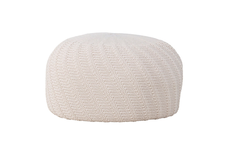 Venture Home Ted Round Pouf - ⌀60 / Offwhite