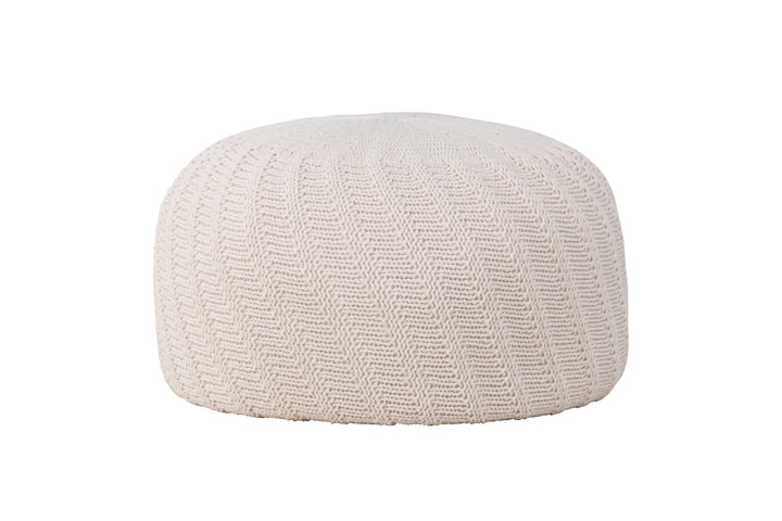 Venture Home Ted Round Pouf - ⌀60 / Offwhite