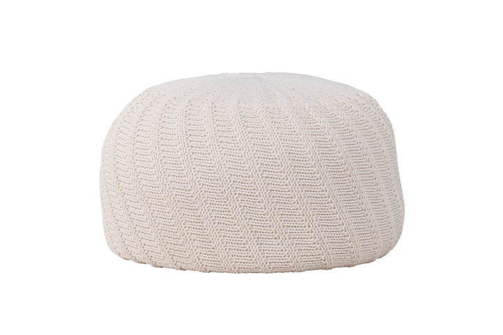 Venture Home Ted Round Pouf - ⌀60 / Offwhite