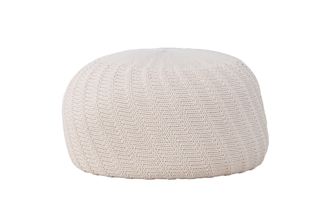 Venture Home Ted Round Pouf - ⌀60 / Offwhite