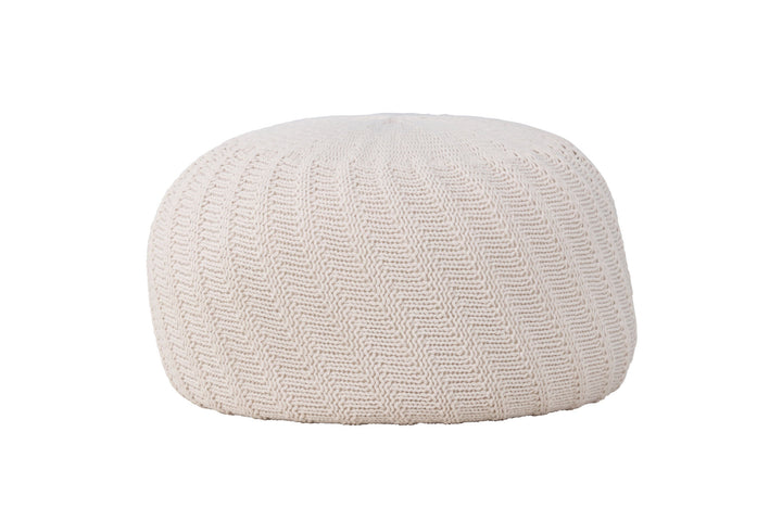 Venture Home Ted Round Pouf - ⌀60 / Offwhite