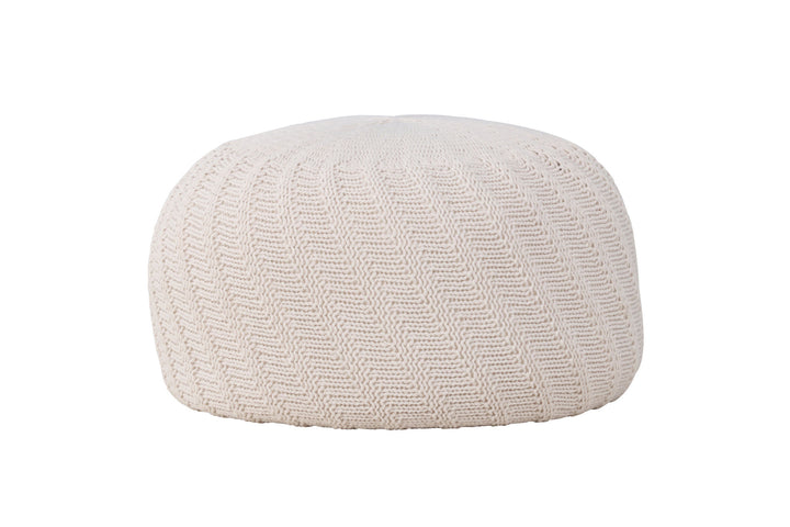 Venture Home Ted Round Pouf - ⌀60 / Offwhite