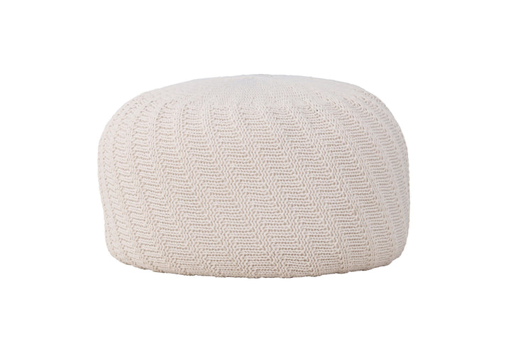 Venture Home Ted Round Pouf - ⌀60 / Offwhite
