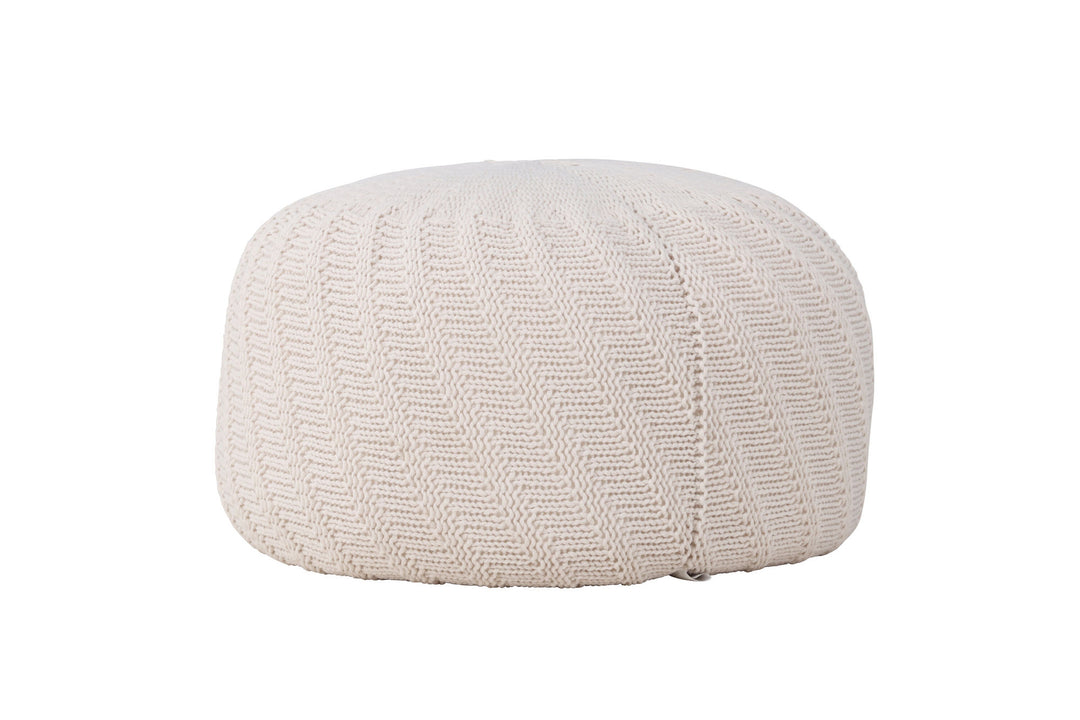 Venture Home Ted Round Pouf - ⌀60 / Offwhite