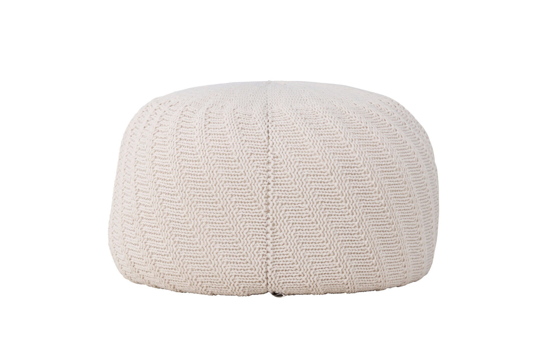 Venture Home Ted Round Pouf - ⌀60 / Offwhite