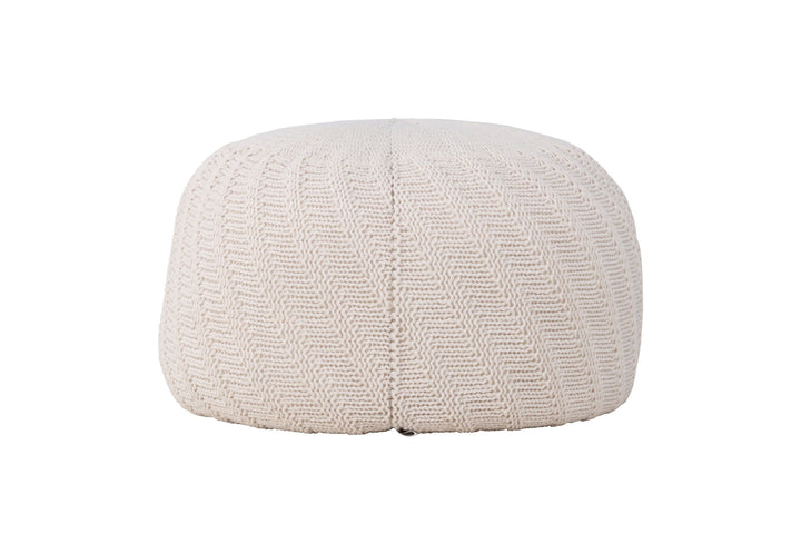 Venture Home Ted Round Pouf - ⌀60 / Offwhite