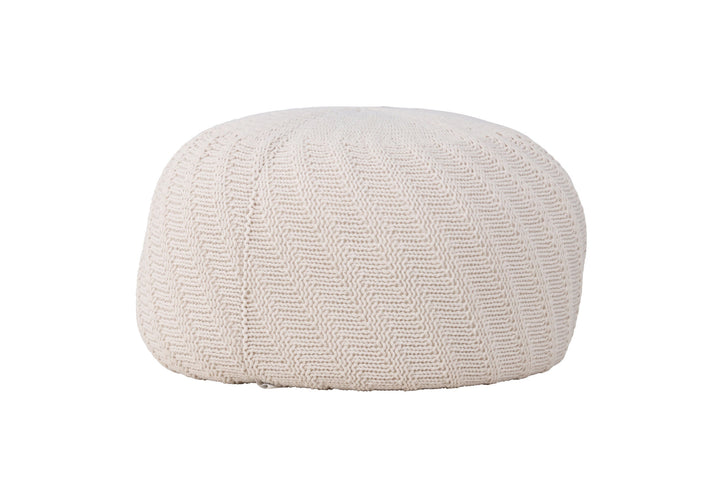 Venture Home Ted Round Pouf - ⌀60 / Offwhite