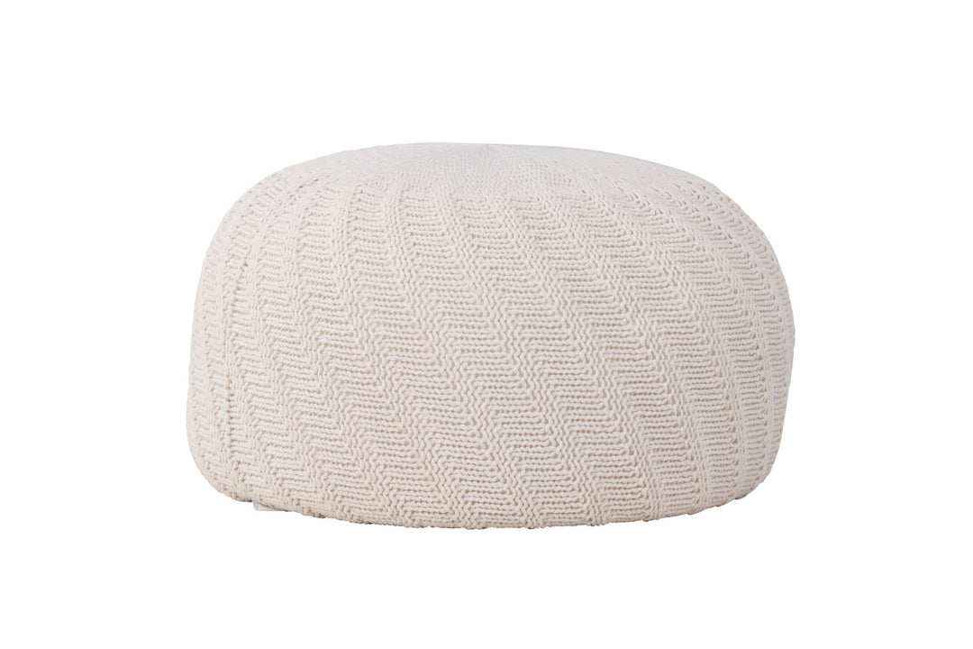 Venture Home Ted Round Pouf - ⌀60 / Offwhite