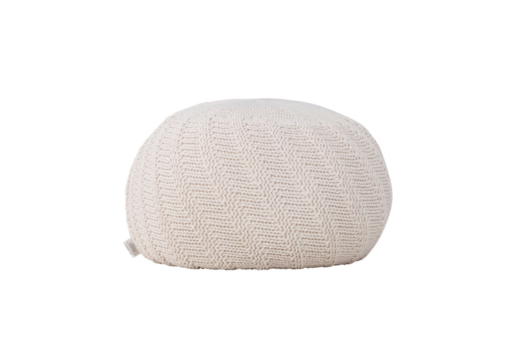Venture Home Ted Round Pouf - ⌀45 / Offwhite