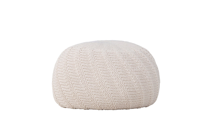 Venture Home Ted Round Pouf - ⌀45 / Offwhite
