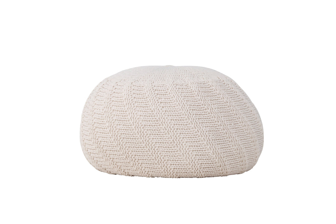 Venture Home Ted Round Pouf - ⌀45 / Offwhite