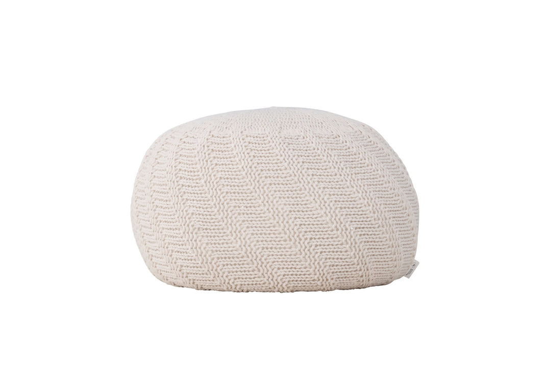 Venture Home Ted Round Pouf - ⌀45 / Offwhite