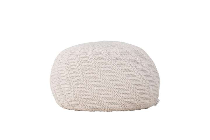 Venture Home Ted Round Pouf - ⌀45 / Offwhite