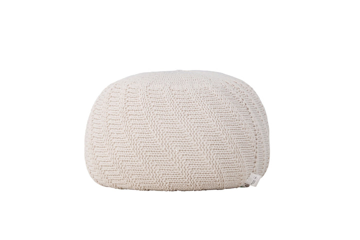 Venture Home Ted Round Pouf - ⌀45 / Offwhite