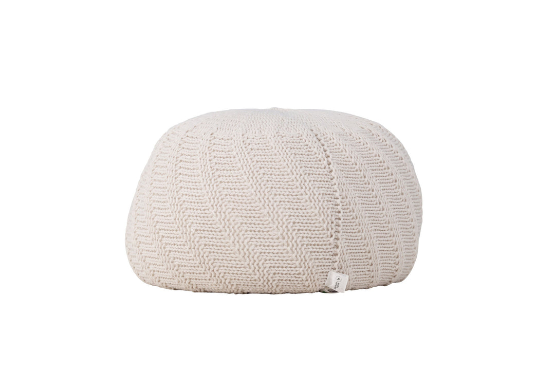 Venture Home Ted Round Pouf - ⌀45 / Offwhite