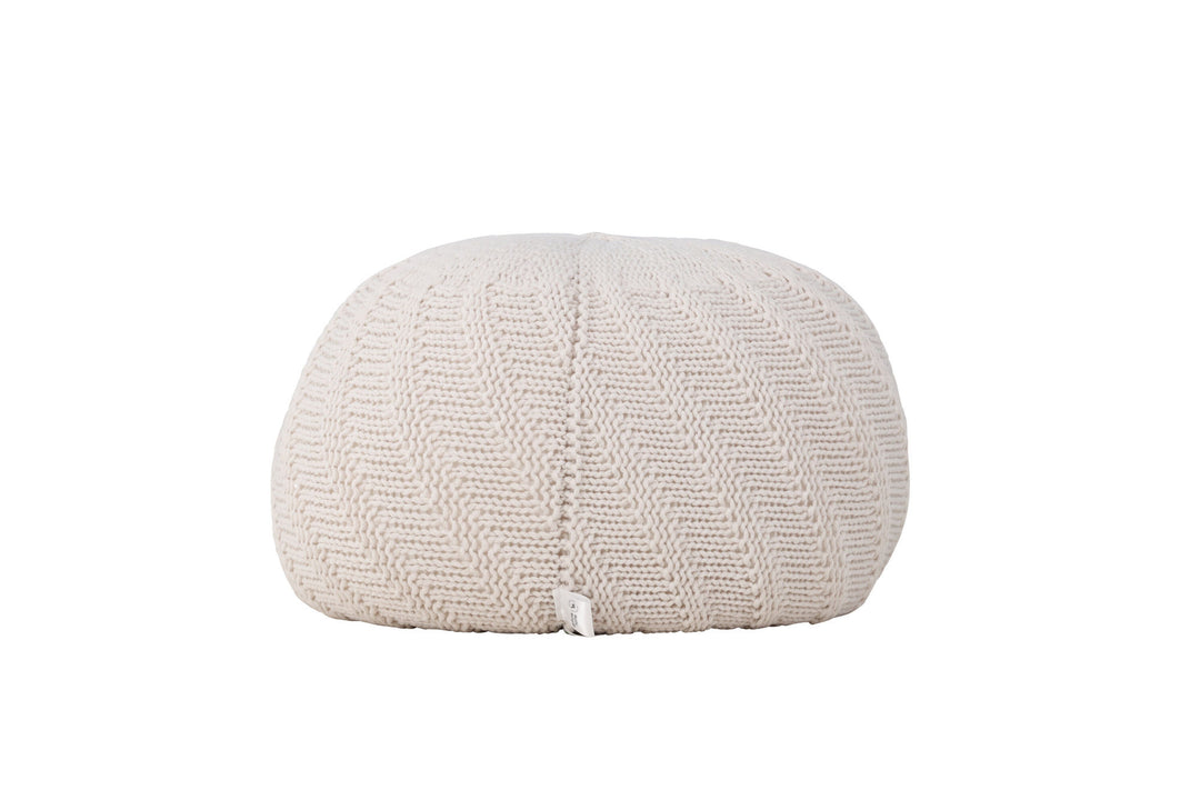 Venture Home Ted Round Pouf - ⌀45 / Offwhite
