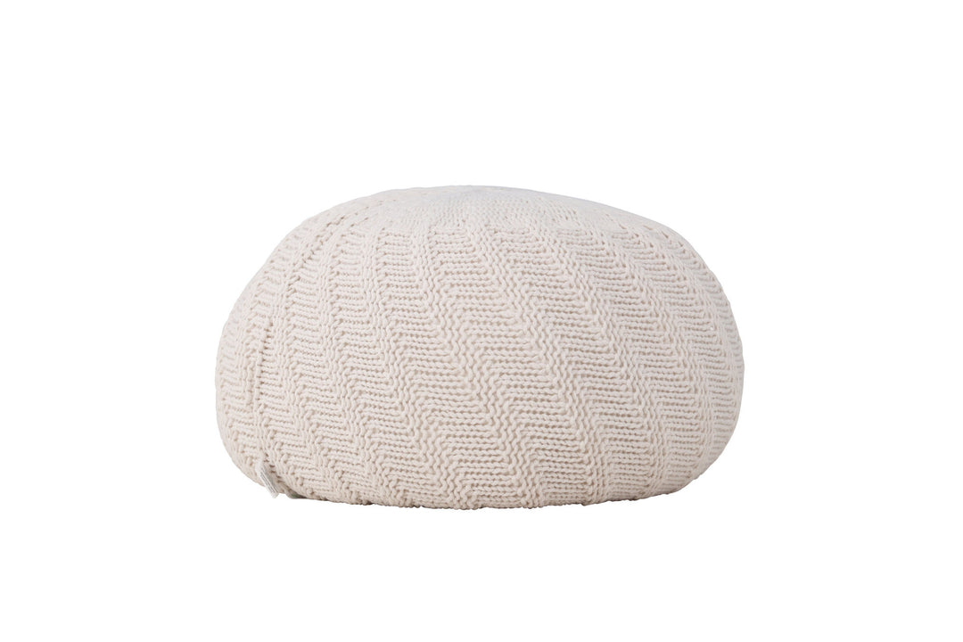 Venture Home Ted Round Pouf - ⌀45 / Offwhite