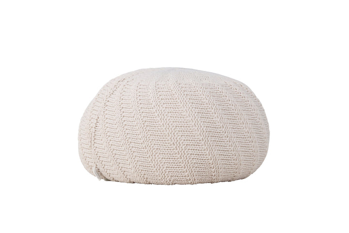 Venture Home Ted Round Pouf - ⌀45 / Offwhite
