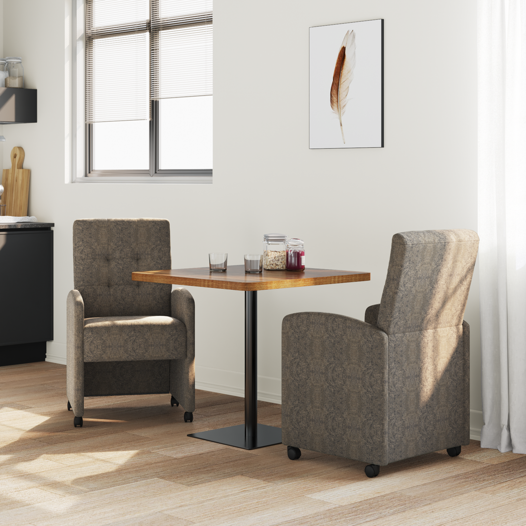 Spisebordsstole med hjul 2 pcs Mørkegrå 58 x 67 x 97 cm