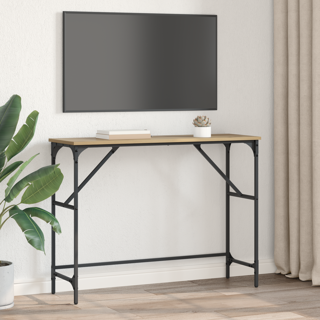 Konsolbord Artisan Egetræ 100 x 32 x 75 cm Konstrueret træ
