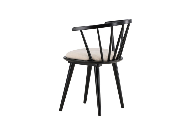 Venture Home Bobby Dining Chair with Cushion 2-pack - Black Rubber Wood / Beige