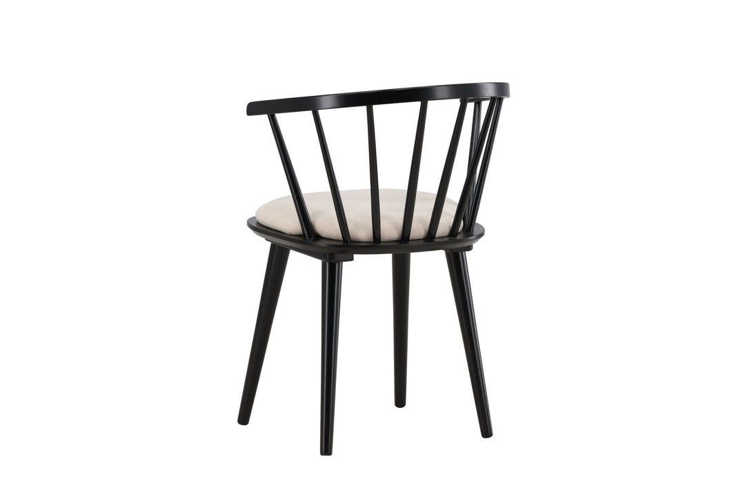 Venture Home Bobby Dining Chair with Cushion 2-pack - Black Rubber Wood / Beige