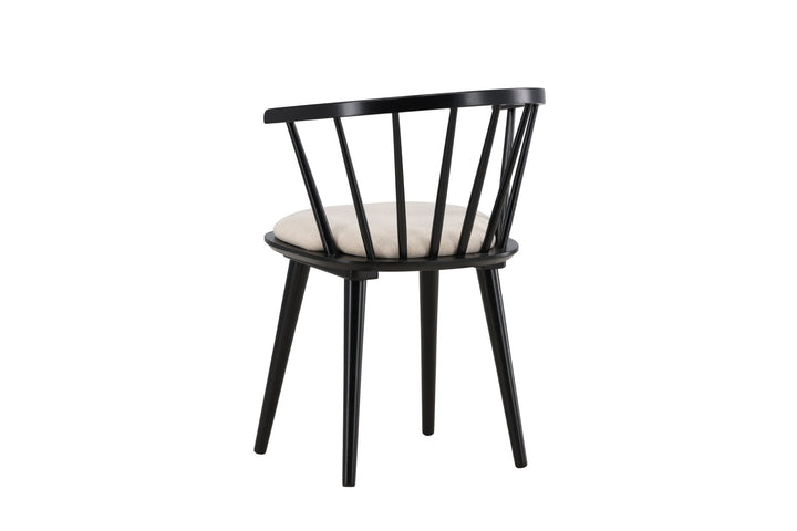 Venture Home Bobby Dining Chair with Cushion 2-pack - Black Rubber Wood / Beige