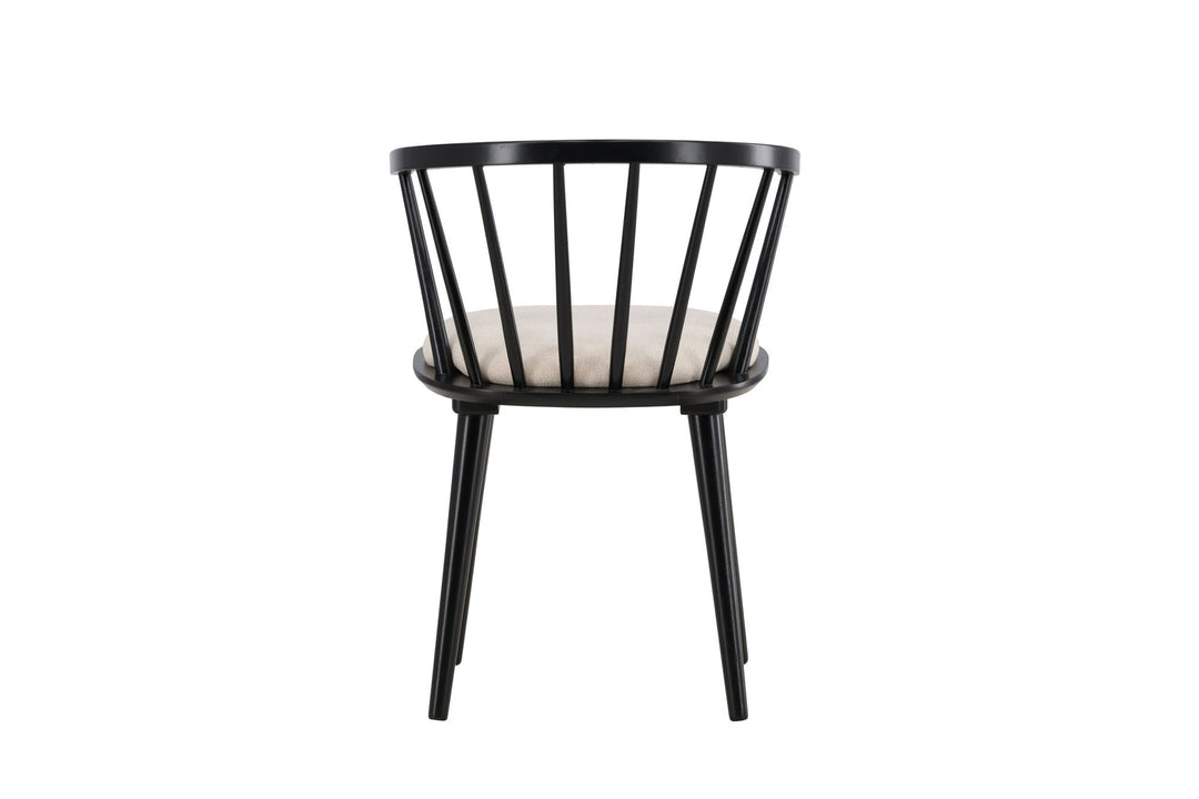Venture Home Bobby Dining Chair with Cushion 2-pack - Black Rubber Wood / Beige