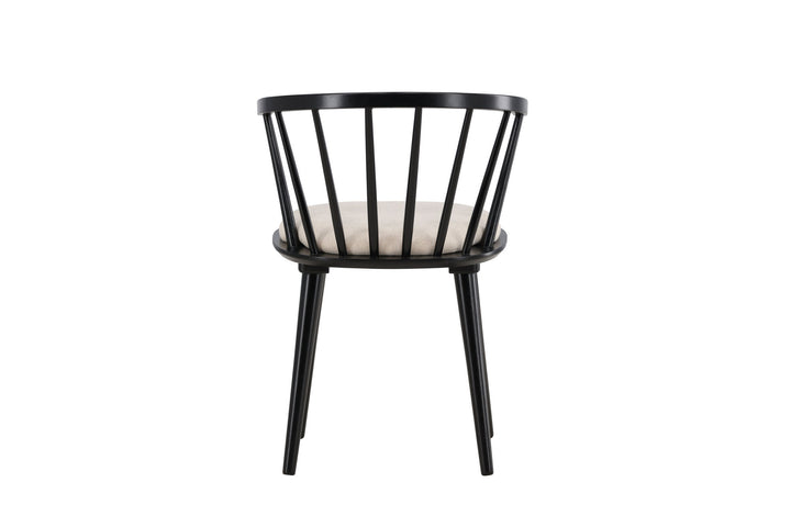 Venture Home Bobby Dining Chair with Cushion 2-pack - Black Rubber Wood / Beige