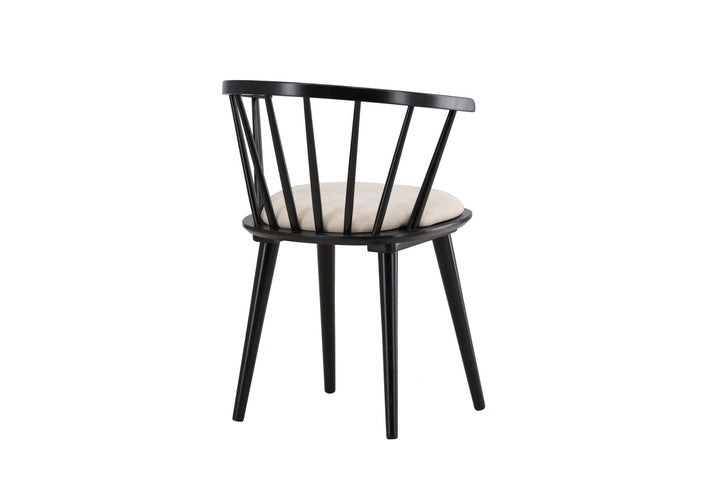 Venture Home Bobby Dining Chair with Cushion 2-pack - Black Rubber Wood / Beige