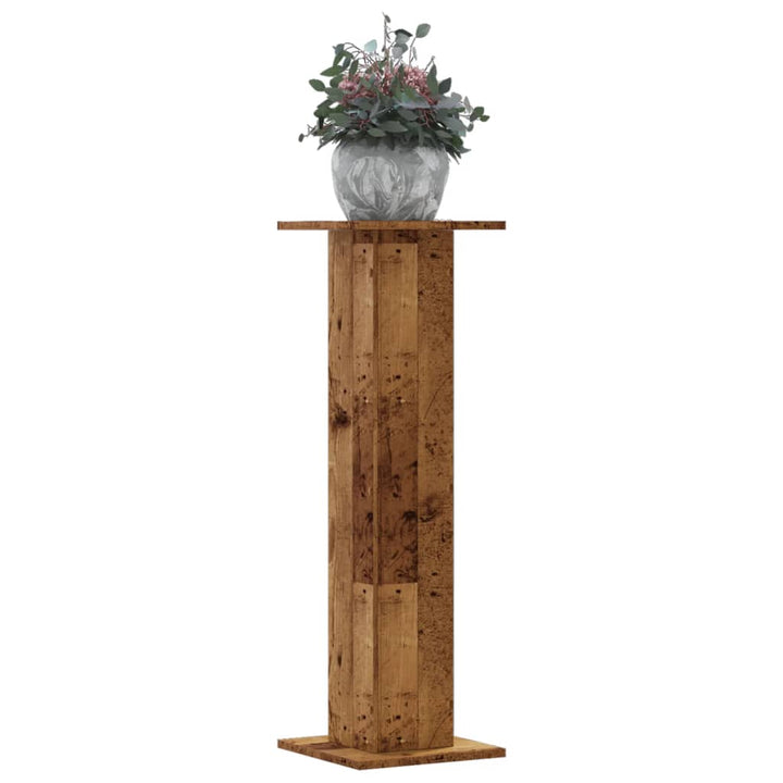 plantestativer 2 stk. 30x30x95 cm konstrueret træ antikt træ