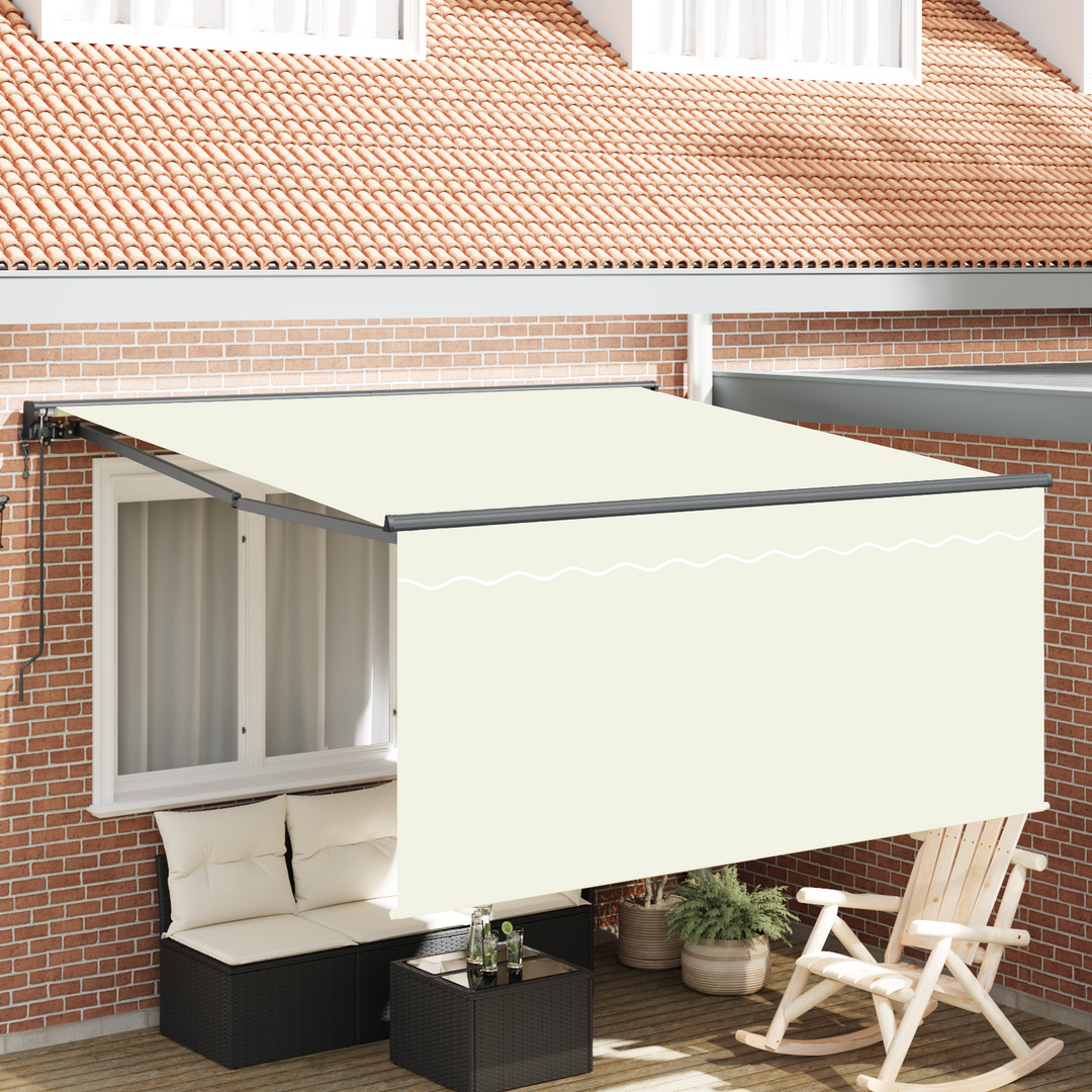 Utrækkelig Markise Creme 300 x 250 cm Polyester og Aluminium