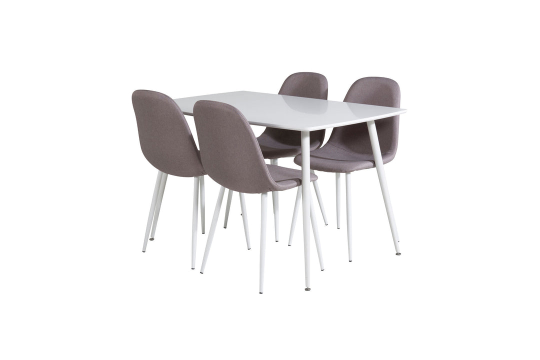 Venture Home Polar Dining table 120 cm - White White +Polar Matstol - Vit / Mellangrå _4