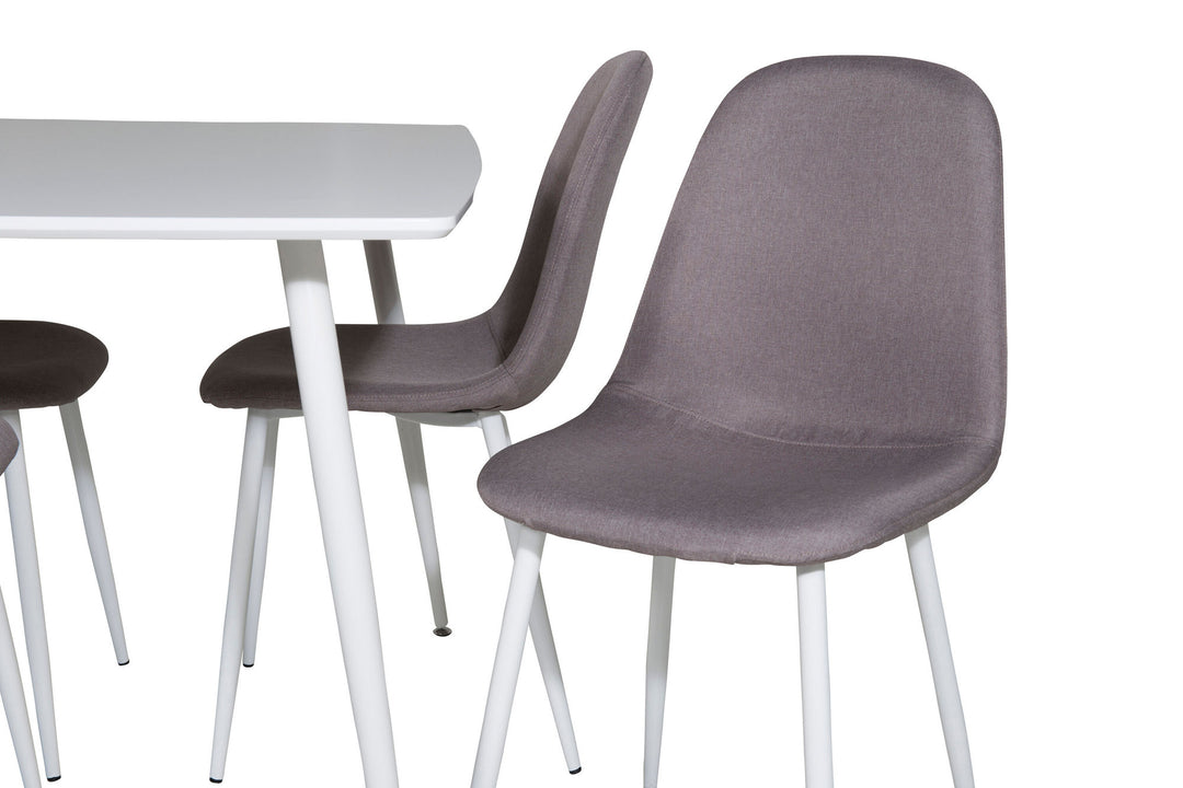 Venture Home Polar Dining table 120 cm - White White +Polar Matstol - Vit / Mellangrå _4