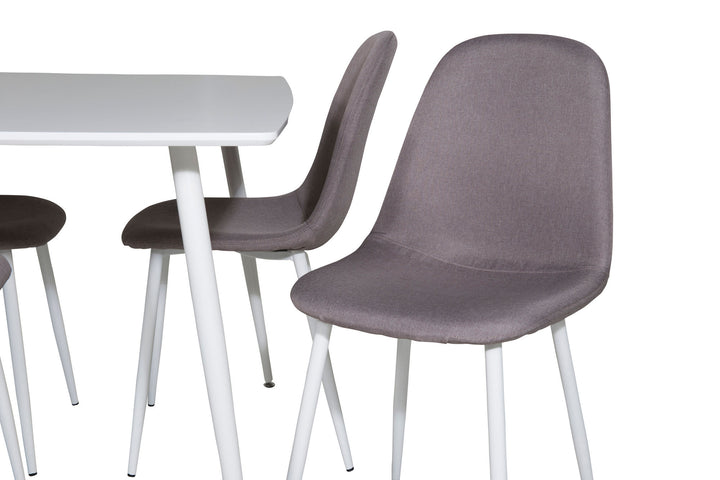 Venture Home Polar Dining table 120 cm - White White +Polar Matstol - Vit / Mellangrå _4