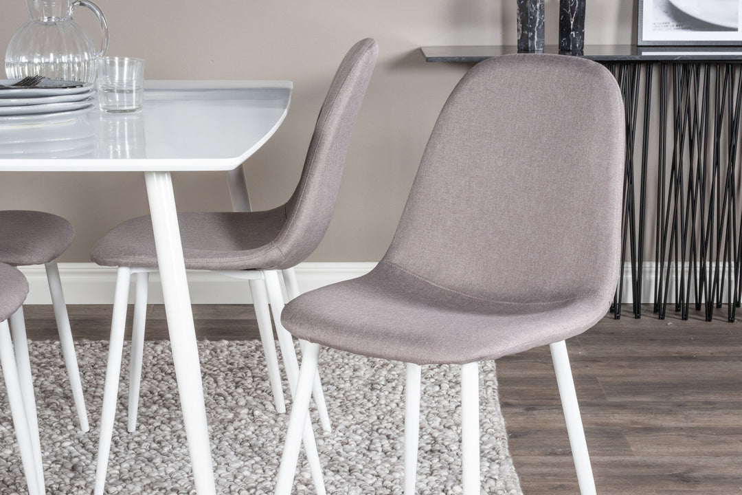 Venture Home Polar Dining table 120 cm - White White +Polar Matstol - Vit / Mellangrå _4
