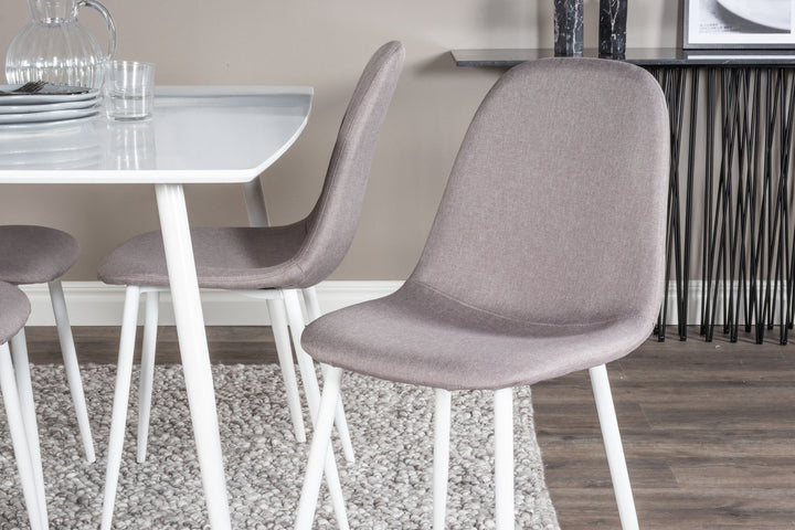 Venture Home Polar Dining table 120 cm - White White +Polar Matstol - Vit / Mellangrå _4