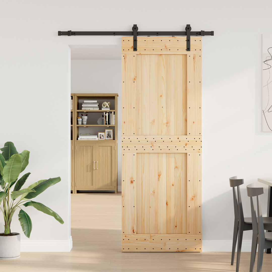 Skydedør NARVIK Naturfarvet og sort 85 x 210 cm (152,5 cm)