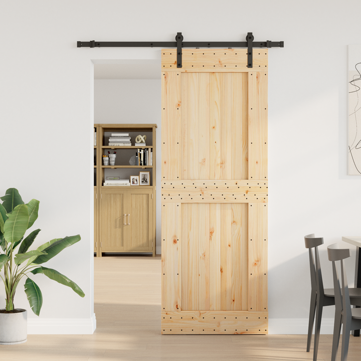 Skydedør NARVIK Naturfarvet og sort 85 x 210 cm (152,5 cm)