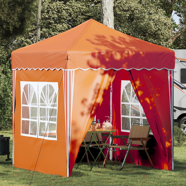 Pop-up Festtelt 195 x 195 x 245 cm Orange Oxford stof