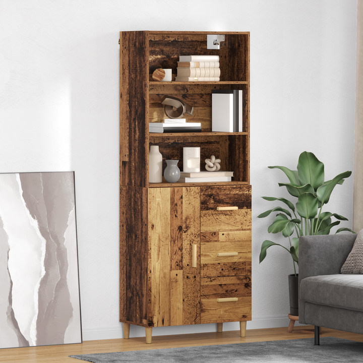 Highboard Gammelt træ 69,5 x 32,5 x 180 cm Konstrueret træ