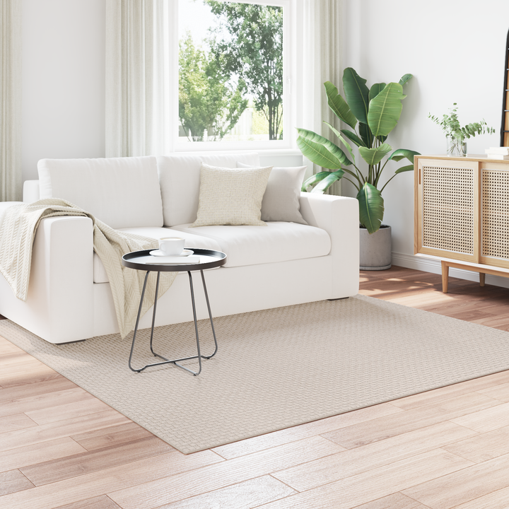 Områdetæpper Firkantet FARO Creme 200 x 200 cm Polyester