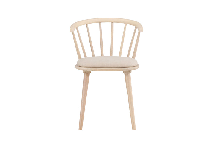 Venture Home Bobby Dining Chair with Cushion 2-pack - Whitewash Rubber Wood / Beige
