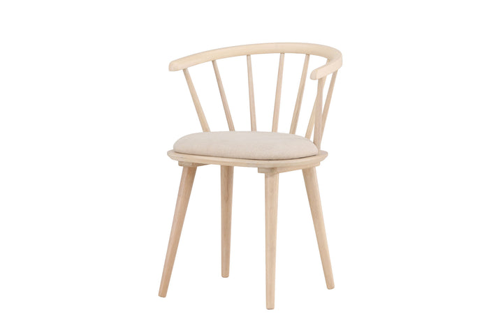 Venture Home Bobby Dining Chair with Cushion 2-pack - Whitewash Rubber Wood / Beige