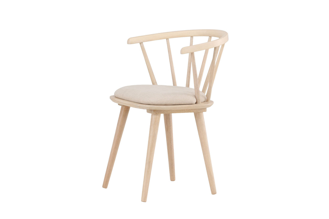 Venture Home Bobby Dining Chair with Cushion 2-pack - Whitewash Rubber Wood / Beige