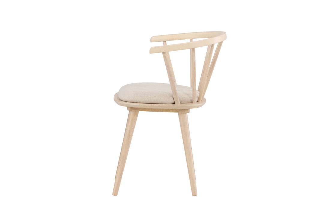 Venture Home Bobby Dining Chair with Cushion 2-pack - Whitewash Rubber Wood / Beige