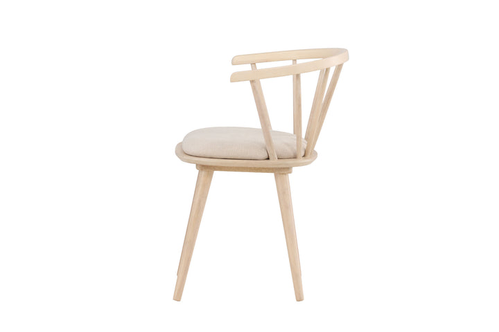 Venture Home Bobby Dining Chair with Cushion 2-pack - Whitewash Rubber Wood / Beige