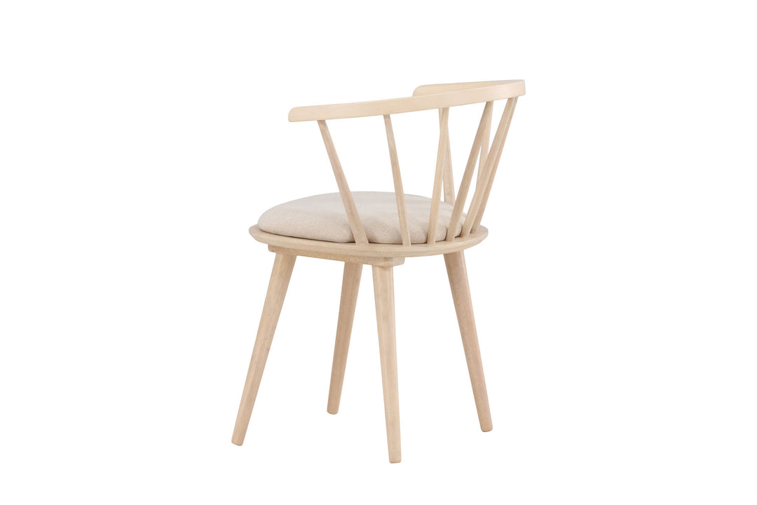 Venture Home Bobby Dining Chair with Cushion 2-pack - Whitewash Rubber Wood / Beige