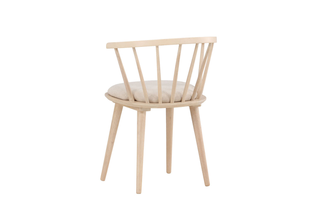 Venture Home Bobby Dining Chair with Cushion 2-pack - Whitewash Rubber Wood / Beige